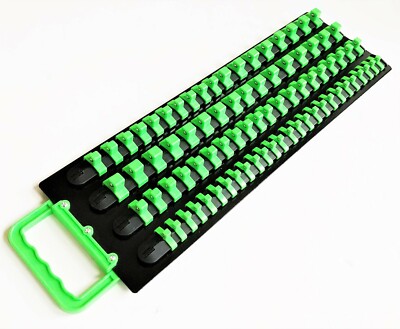 160pc GOLIATH INDUSTRIAL SOCKET STORAGE TRAY RAIL RACK HOLDER LIME