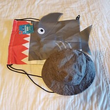 Lightning Bug Baby Toddler Bucket Sun Hat One Size Sharks  Shark Drawstring Bag