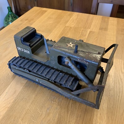 VINTAGE TONKA GR 2-2431 Verde Militare Bulldozer - Années 60 - Grande Taille