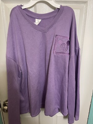Disney Purple Basic V-Neck Womens Pullover Sweater Medium M MD New