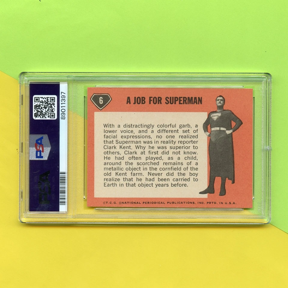 Original 1966 Superman Trading Card #6 PSA 7 - Image 3 of 4