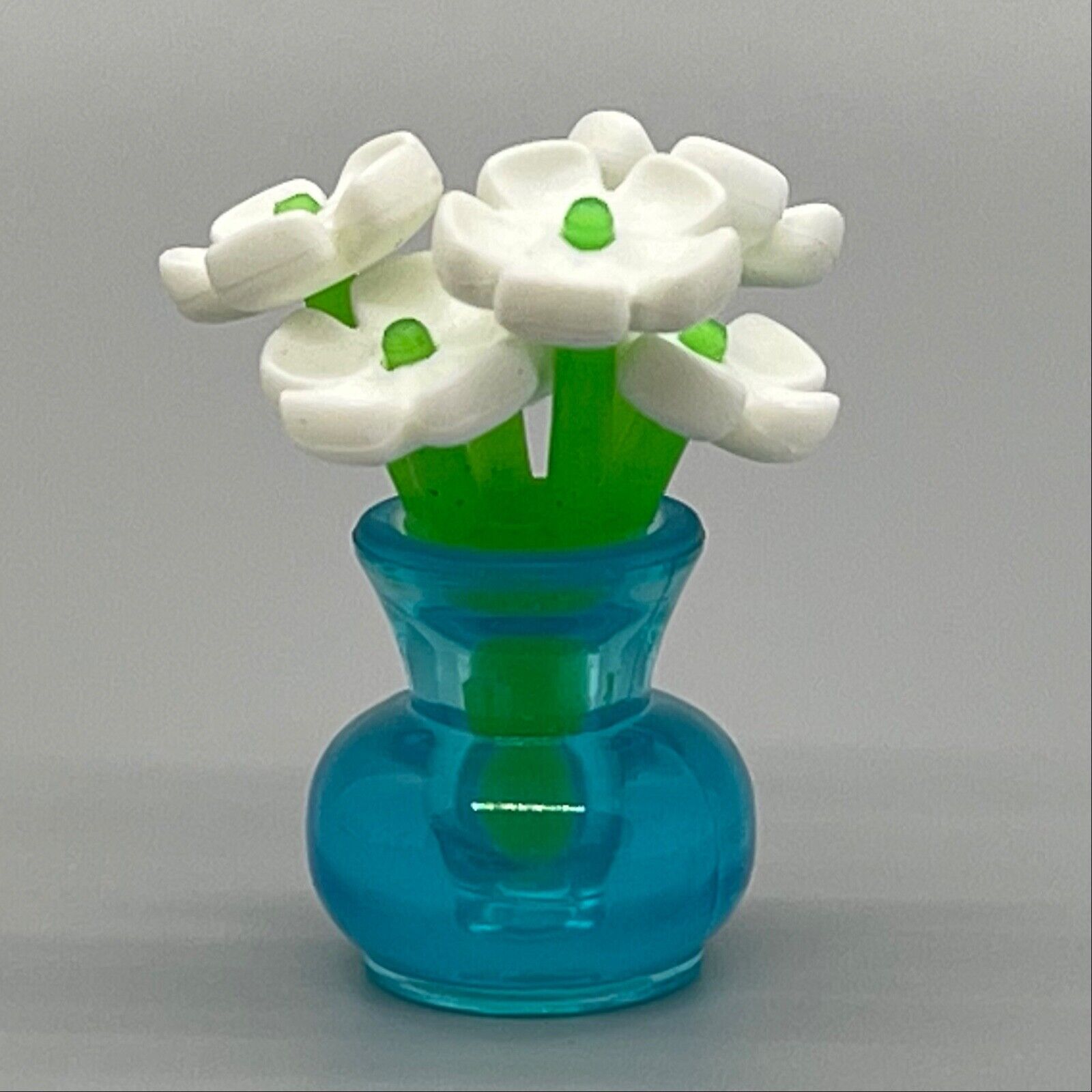 Playmobil Blue Translucent Vase White Daisies Flowers Table Deco
