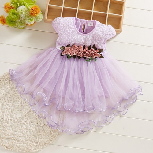 Summer Toddler Girls Flowers Floral Tank Dress Tulle Ruched Princess Dresses - Picture 8 of 29