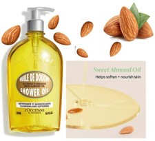L'Occitane En Provence AMANDE Shower Oil Softening With Pump Jumbo 16.9 oz. New