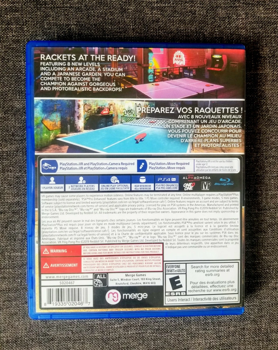 VR Ping Pong Pro Sony PlayStation 4 PS4 PSVR FREE FAST SHIPPING