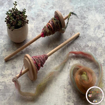 Heidifeathers® 2 x Drop Spinning Spindle - Hand Spinning, Top Whorl, Spin Wool