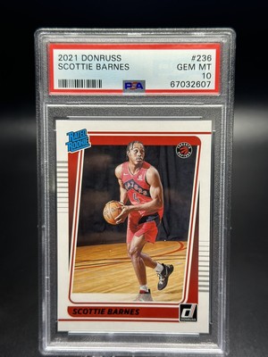 Scottie Barnes 2021-22 Donruss Rated Rookie RC ROY PSA 10 Gem Mint ...
