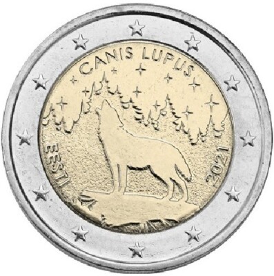 Estonia - 2 Euro Commemorative 2021 The Wolf UNC  FREE SHIPPING