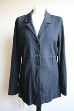 Chico's 2 L 12 Black Rayon Blend 3-Button Blazer Jacket USA