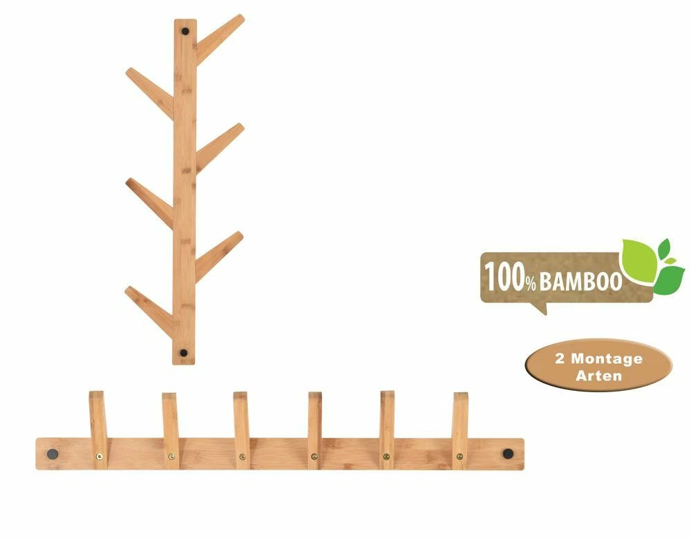 Bambus Wand-, Trgarderoben & Haken online kaufen | eBay.de