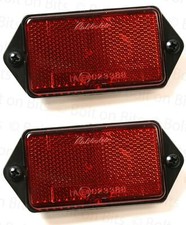 Pair of RDX Rectangle Red Rear Reflectors Defender 1983 to 2006