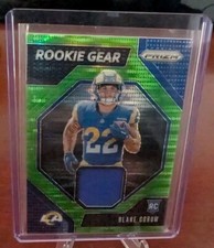 2024 Prizm Blake Corum RC Rookie Gear Neon Green Pulsar Prizm #RG-BCM Rams