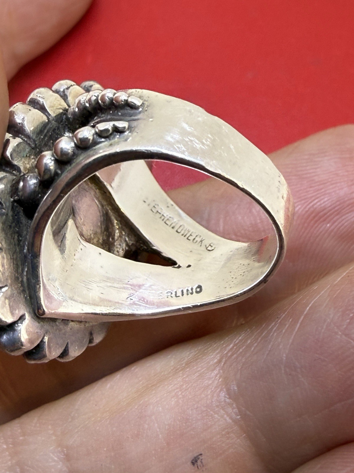 Statement Steven Dweck Sterling Silver Amber Ring… - image 10