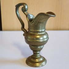 Vintage Messing Karaffe Kleiner Zierkrug Massiv 15cm Deko Krug Metall 530g