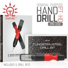 DSPIAE: Hand Drill - General Purpose Hobby Drill with 5 Bits - PT-HD - Pin Vise