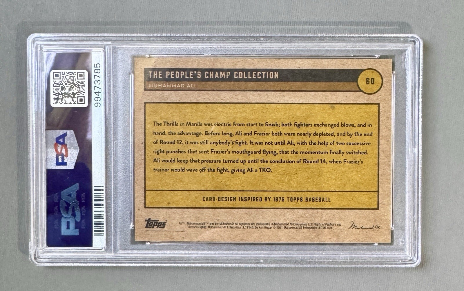 2021 Topps Muhammad Ali The People's Champ #60 Late-Round TKO - Silver /5 PSA 10 view 3