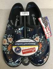 Sloggers 5120FFNBL09 Floral Fun Blue Women's Garden/Rain Shoes Size 9 US