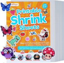 50 Sheets Printable Shrink Paper Sheets Plastic for Inkjet Printer, Shrink Art P