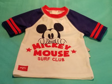 Disney Baby Boy Mickey Mouse Surf Club Rash Guard Swim Shirt Size 18-24M NWT