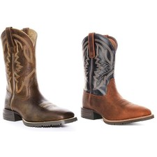 Ariat Hybrid Ranchwrk Waterproof Mid Calf Mens Boots In Brown Blue US 8 - 13