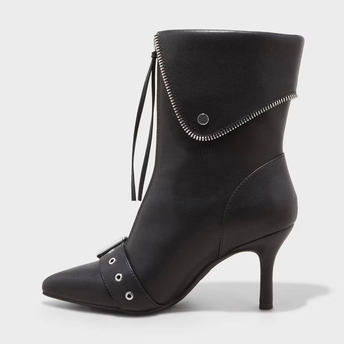 Women's Mickey Point Toe Moto Ankle Boots - A New Day Black - Bild 4 von 8