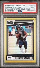 Kenneth Walker RC Panini Chronicles Score Premium Update Gold Zone PSA 9 /50