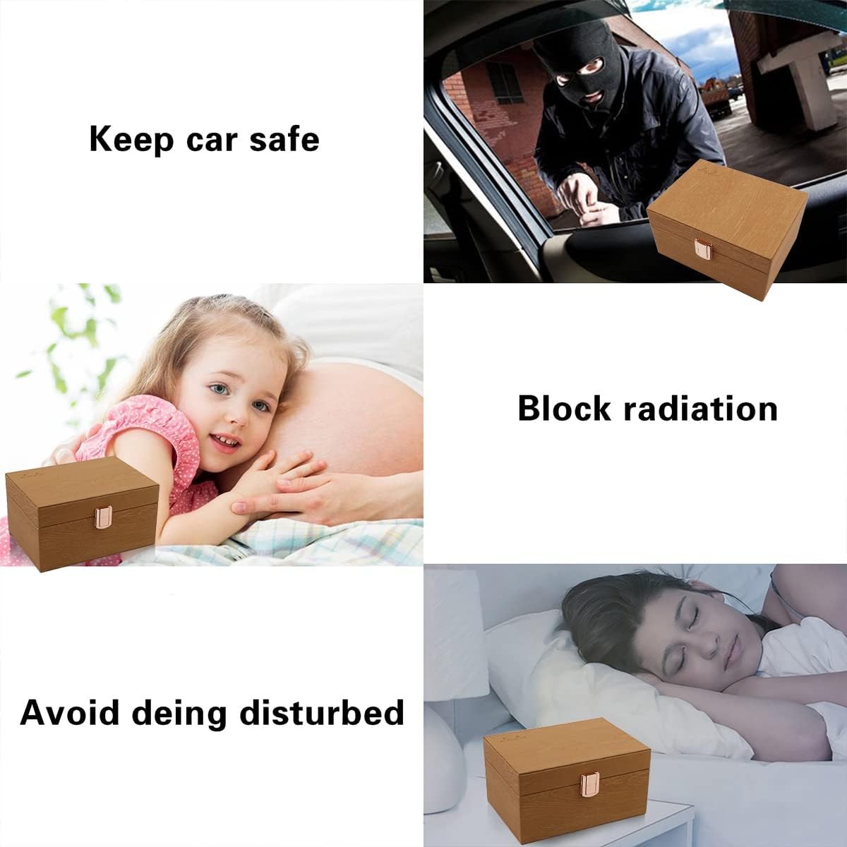 Shielding case, dimensions 5.5 x 4.1 x 2.7 inches, car key protector