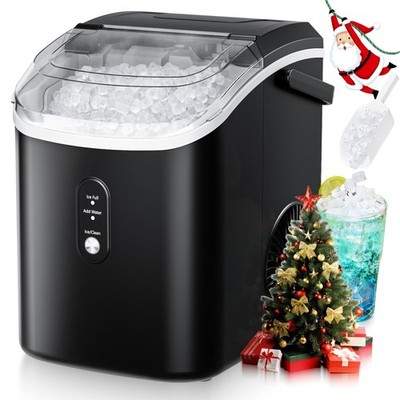 Simzlife ZX-IM-12S-S Nugget Ice Maker Countertop with Handle