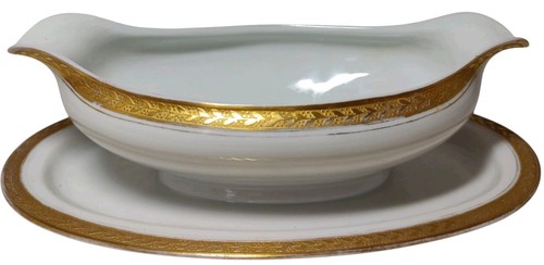 Hutschenreuther LHS Selb Bavaria Gravy Boat with Attached Under Plate ...
