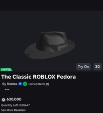 Roblox Limited Item - Classic ROBLOX Fedora