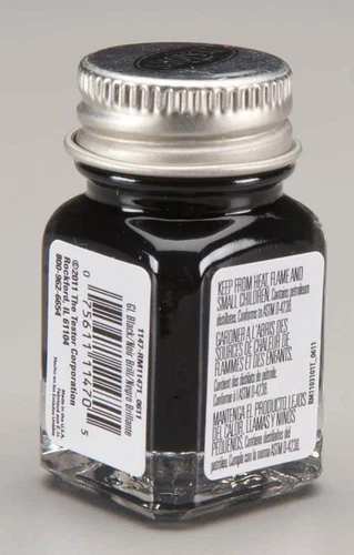 Testors 1/4 oz Gloss Black Enamel Model Paint 1147TT