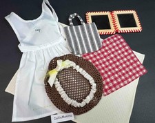 American Girl Addy Accessory Lot School Slate Nighttime Lunch Needlework snood 