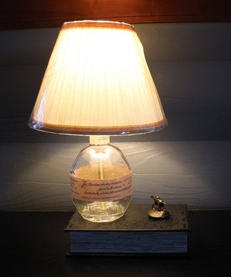 Blanton's Bourbon Bottle Lamp with Book Base - BULB AND SHADE NOT INCLUDED