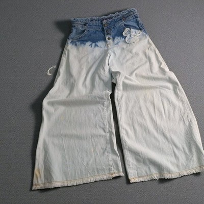 MAX & Co Vintage Y2K Bleached Wide Leg Jeans Size 27 90s Mid Rise Anchor Button