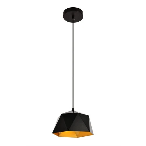 Living District Arden 1-Light Transitional Metal Pendant in Black and Gold - Picture 3 of 6