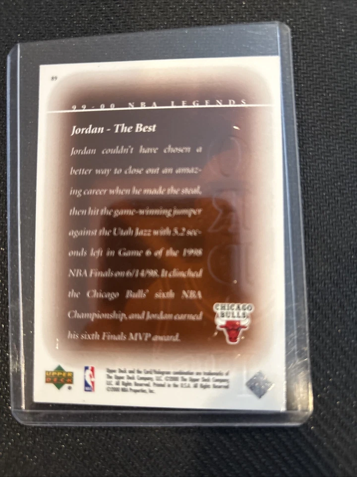 1999-00 Upper Deck NBA Legends - The Best Michael Jordan #89 - Image 2 of 2