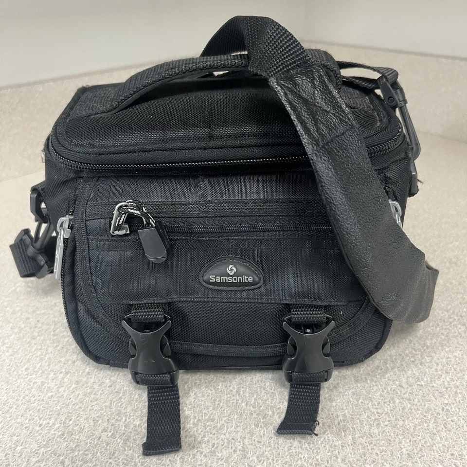 Samsonite Pequeña Bolsa para Cámara o Bolsa para Videocámara Compartimentos Divisiones Compacto Negro Foto 2 de 4