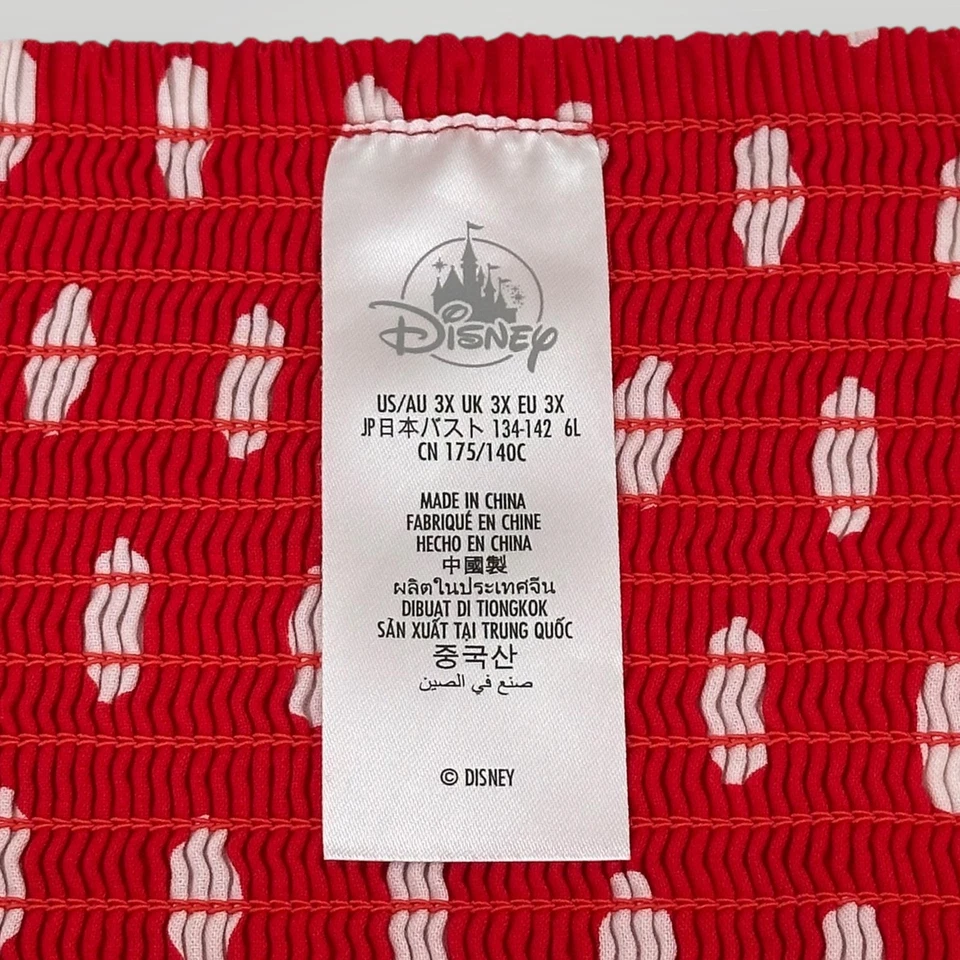 Camisa Disney Minnie Mouse Mujer 3X Rojo Blanco Lunares Peplum Tanque Juegos con disfraces Foto 4 de 4