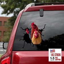 3D Decals Sticker Funny Animal Window Car Sticker Poultry Crack Car Chicken