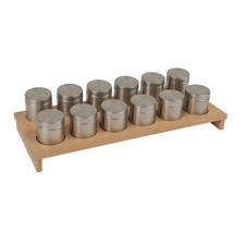 Gewürzschrank Gewürzdosenhalter für Schubladen Holz Ø 60 mm Gewürzdosen 45x19cm