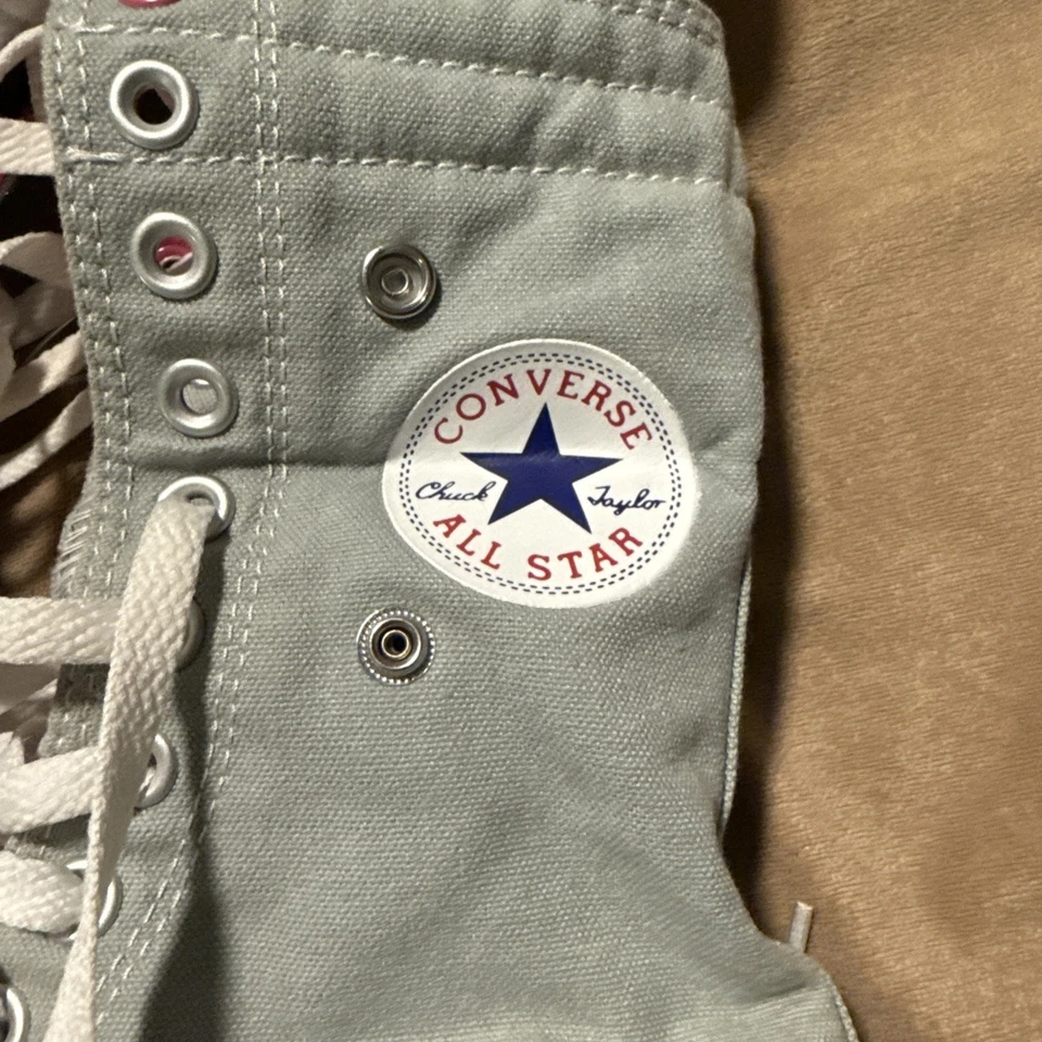 Converse All Star Chuck Taylor High Fold Down Gray & Pink Women’s size 8 Mens 6 - Image 4 of 4