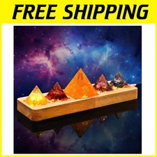 Healing Crystal Pyramid Night Light - 5 Chakra Colors