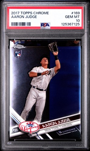 2017 Topps Chrome Aaron Judge Catching RC PSA 10🔥Yankees