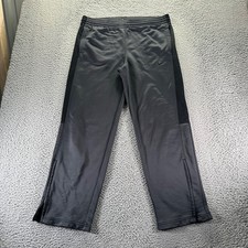 Vintage Nike Dri Fit Track Pants Mens Large Black Polyester Stretch Loose Fleece