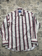 VTG 90s Wrangler Western Shirt L Aztec Geometric Print Pearl Snap Cowboy