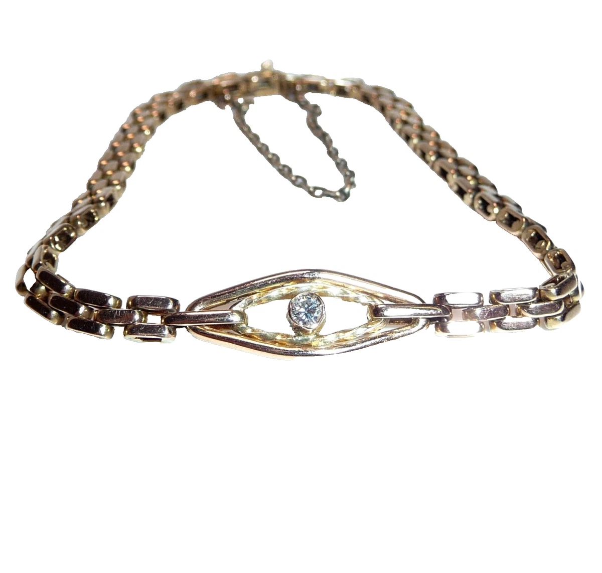 Aus Gelbgold Mit Diamant Gut Geschliffene Echtschmuck-Armbänder-Anhänger Online Kaufen