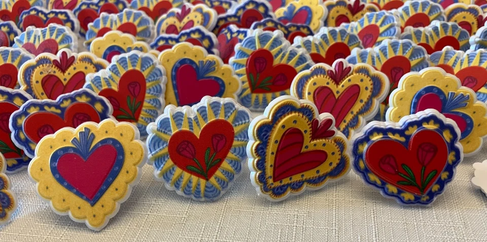 273 Heart Cupcake Rings Liners Decopac Plastic Wilton Baking Paper Valentine LOT - Image 2 of 4