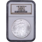 2002 $1 American Silver Eagle ~ NGC MS69