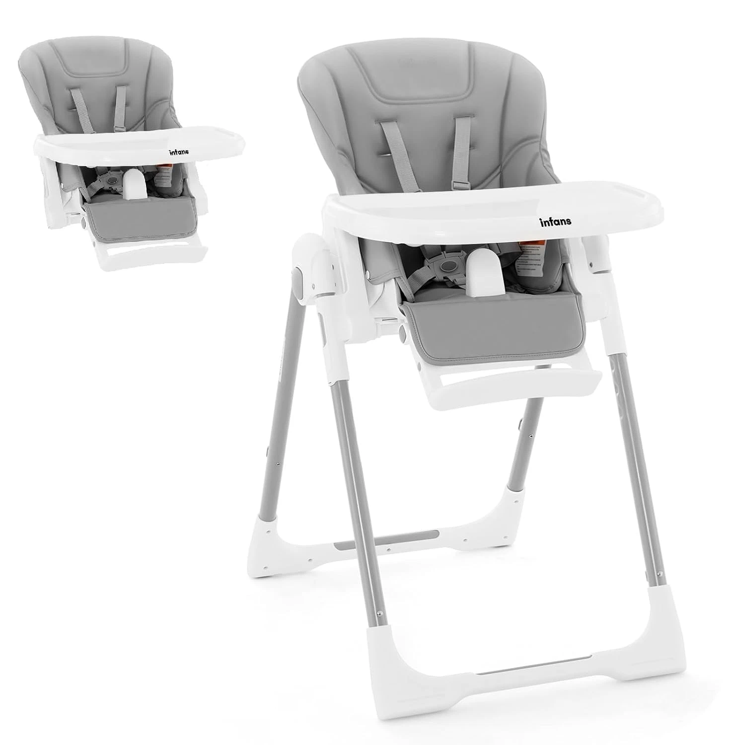High Chair for Babies & Toddlers, Foldable Highchair with Multiple Adjustable Ba