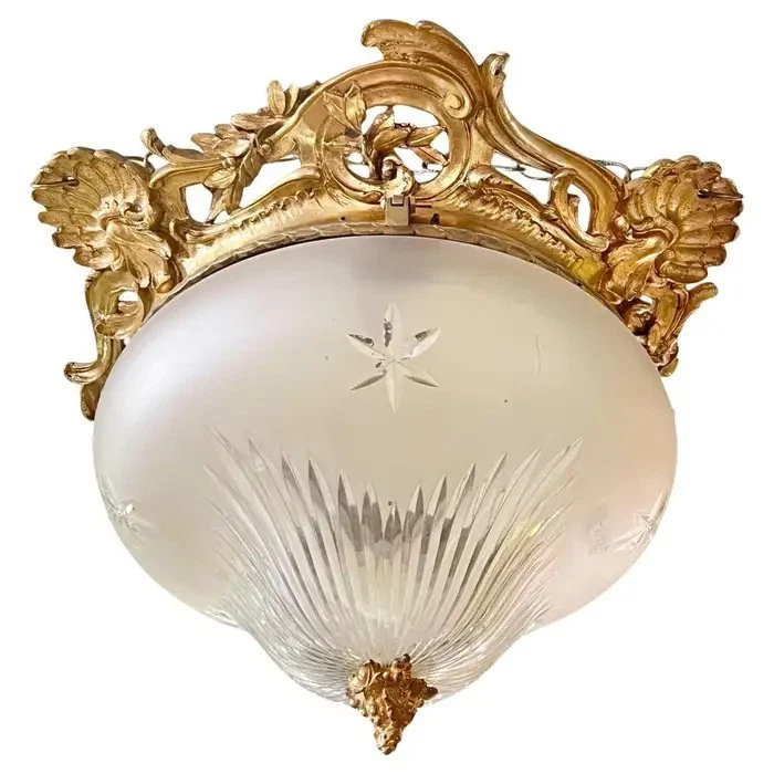 Candelabro antigo Louis XVI Regency dourado bronze cupê montagem embutida - Imagem 2 de 4